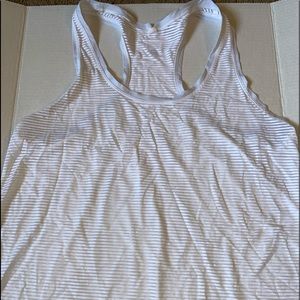 Lululemon White striped tank